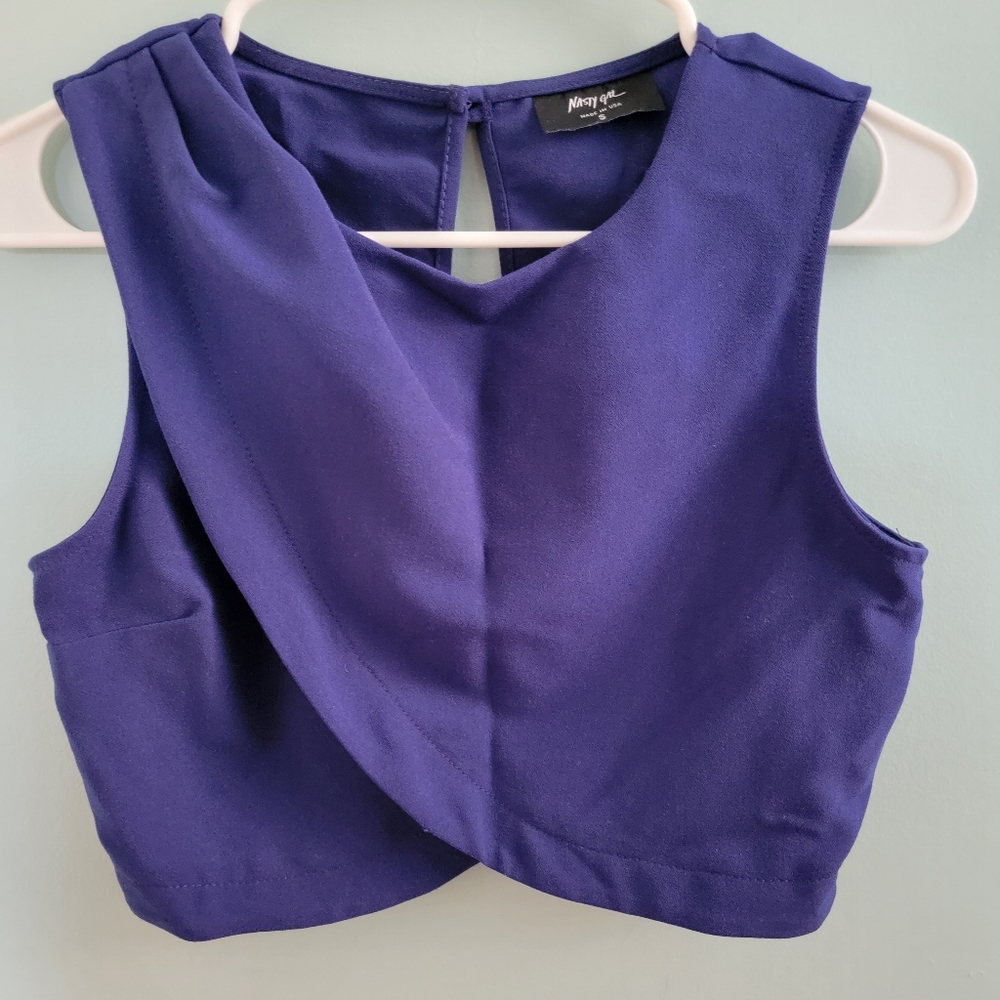 Crop top blue 85 % polyester small blue